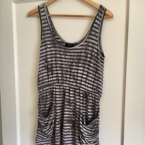 Grey striped pocket front dress